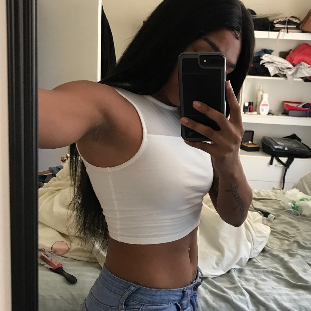 White crop top